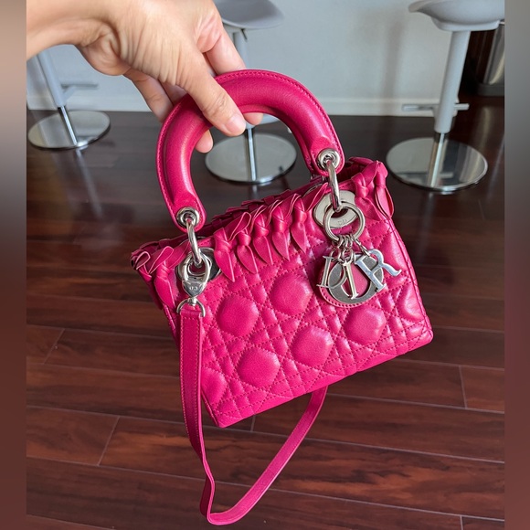 🎀Christian Dior Lady Dior Bag Bow Cannage Quilt Lambskin LIMITED EDITION - Picture 7 of 17